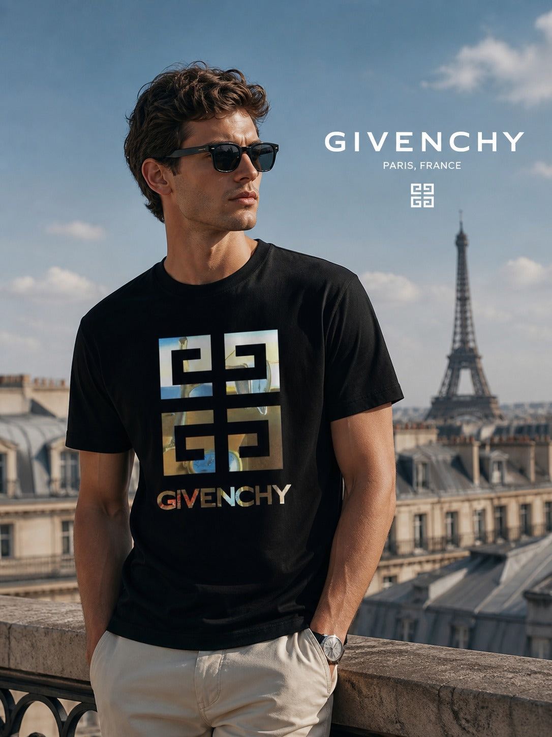 Givenchy Paris Luxury Black Graphic T-Shirt