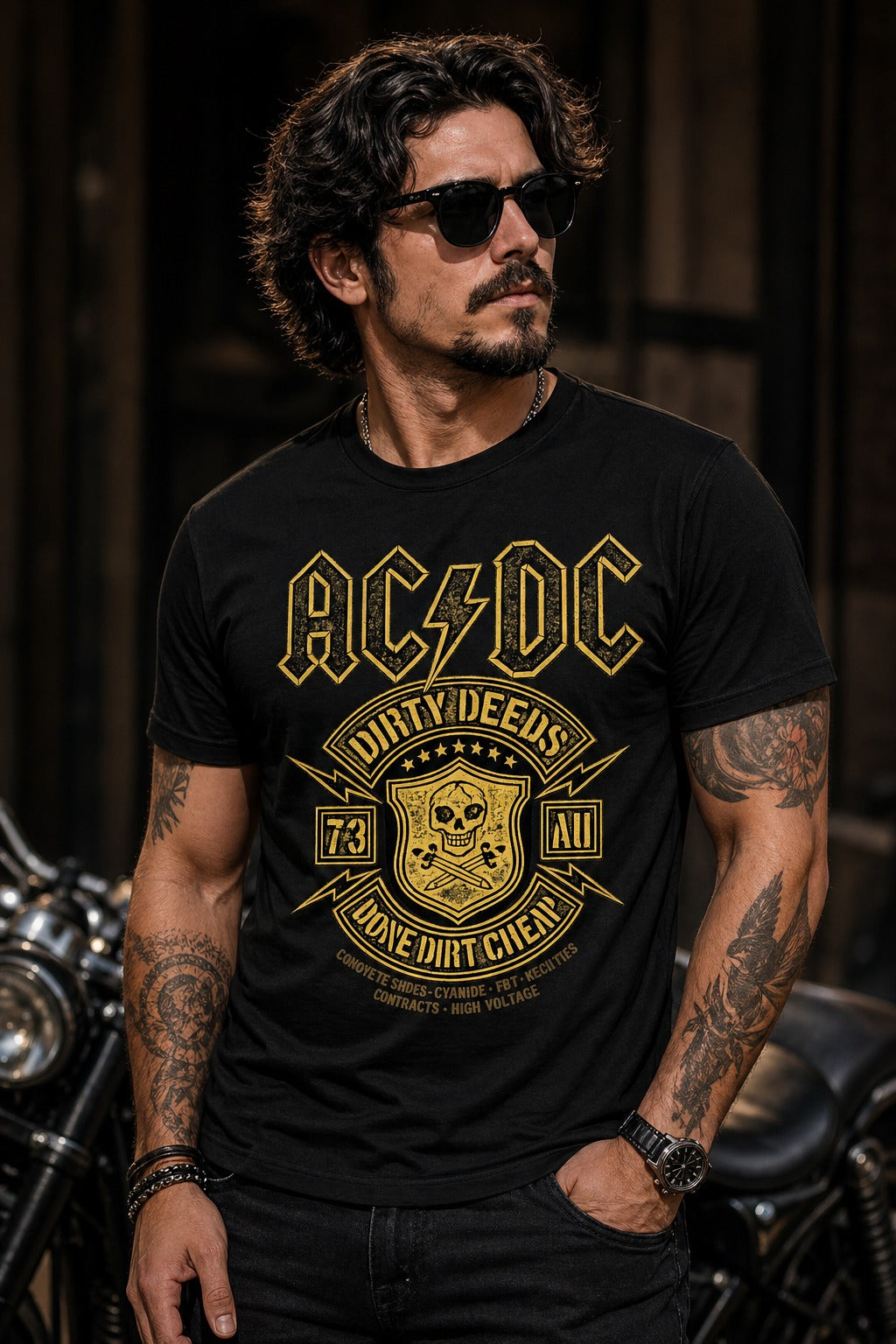 AC/DC Dirty Deeds Graphic Printed Black T-Shirt