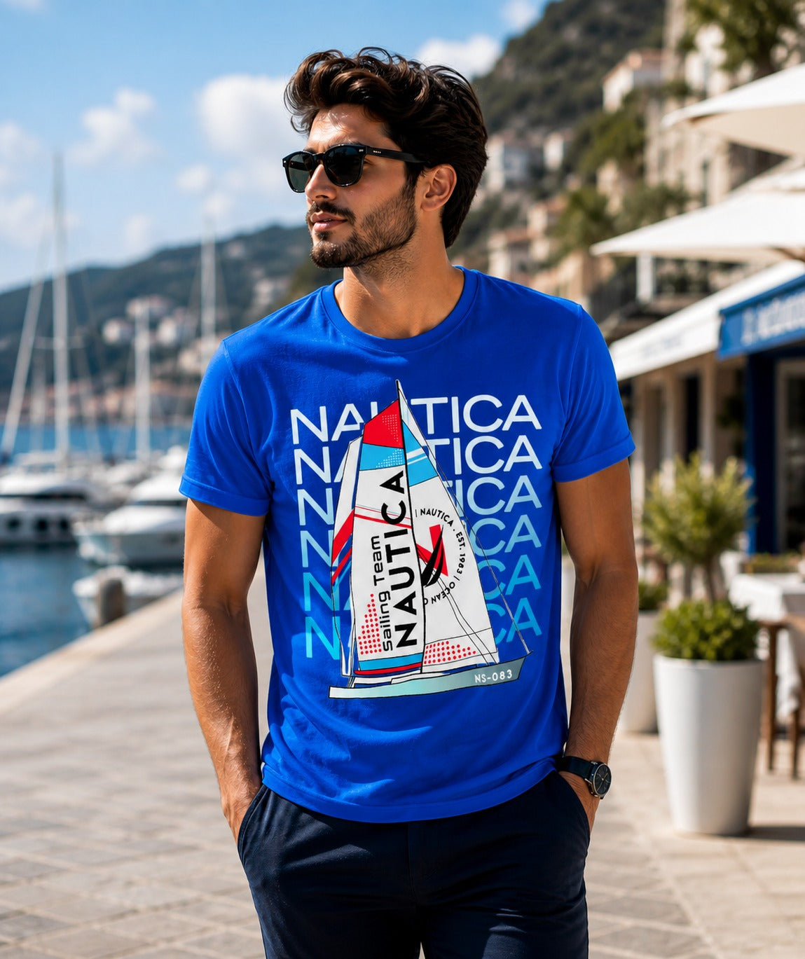 Nautica Sailing Team Graphic Blue T-Shirt