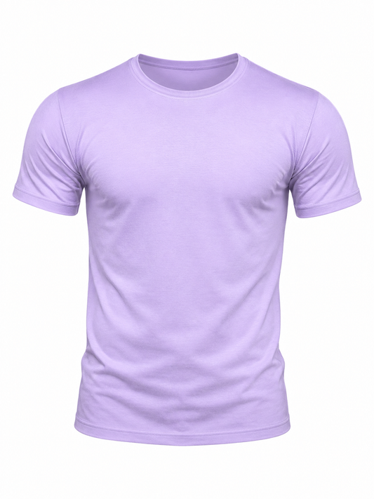 Light Purple Round Neck T-Shirt for Men | Premium Cotton