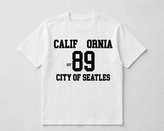 California 89 White Varsity Graphic T-Shirt