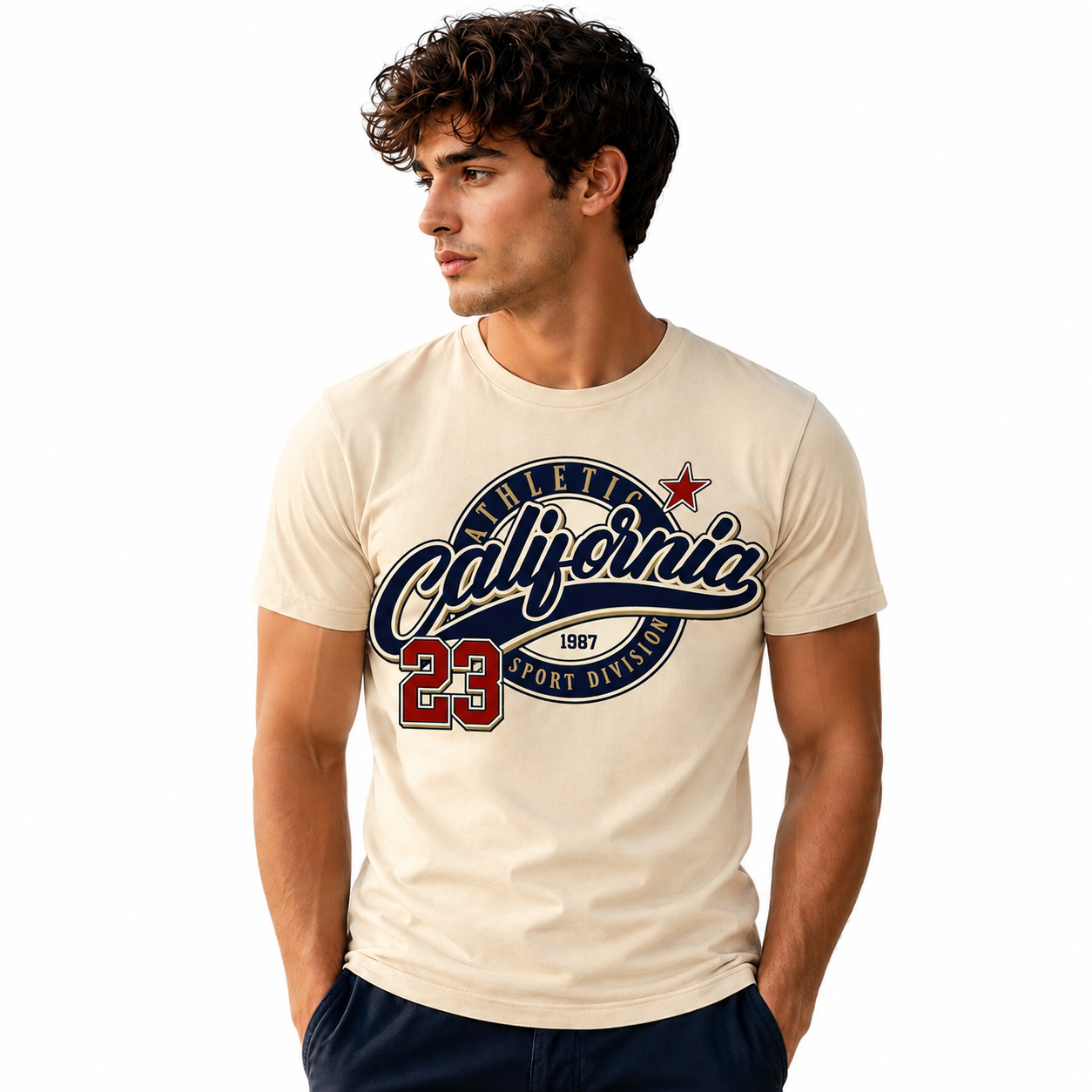 Graphic Printed Men’s T-Shirt – Off White
