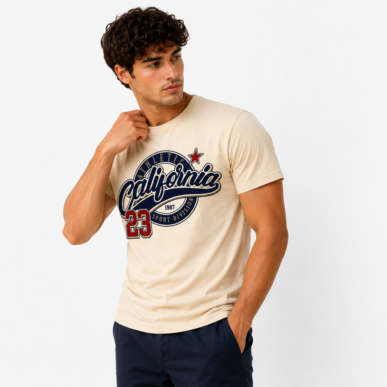 Graphic Printed Men’s T-Shirt – Off White