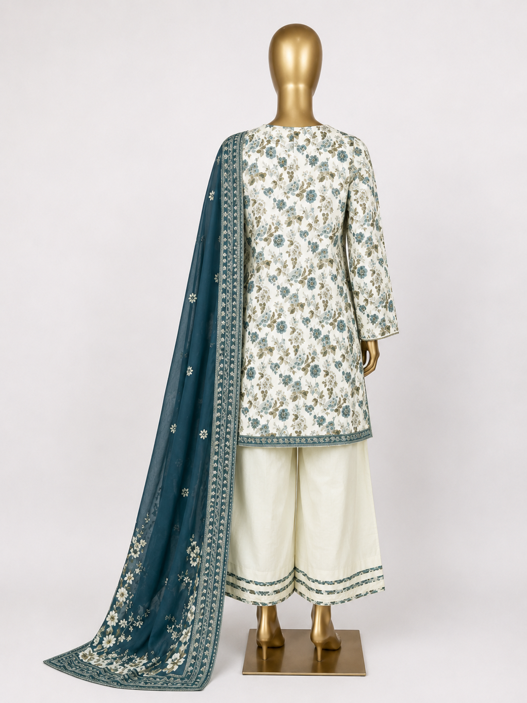 LAWN STICHED 3PC PRINTED  FARSHI SHALWAR ARICLE