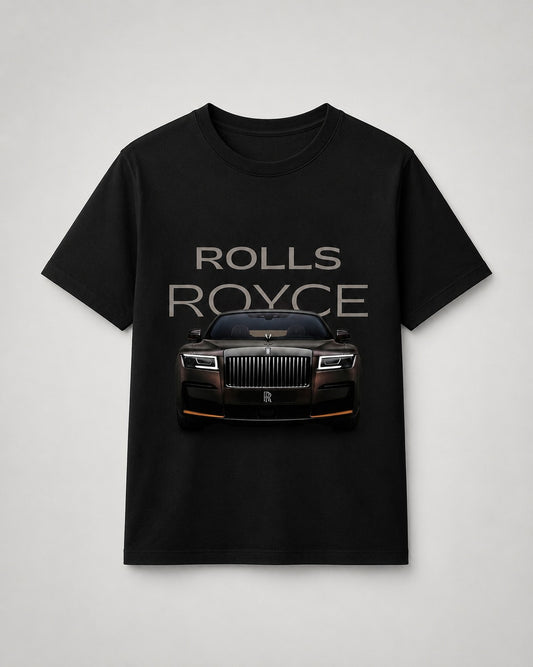 Rolls Royce Luxury Car Graphic Black T-Shirt