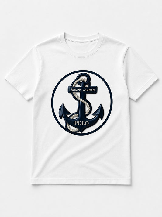 Polo Ralph Lauren Anchor Logo White Graphic T-Shirt