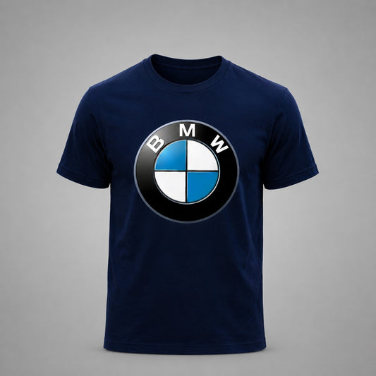 BMW Logo Graphic Printed Navy Blue T-Shirt