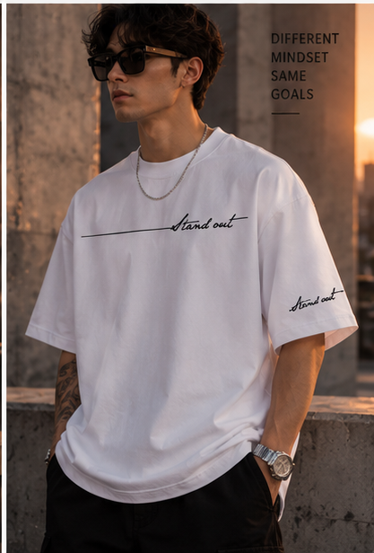 Stand Out Minimalist Oversized T-Shirt – White