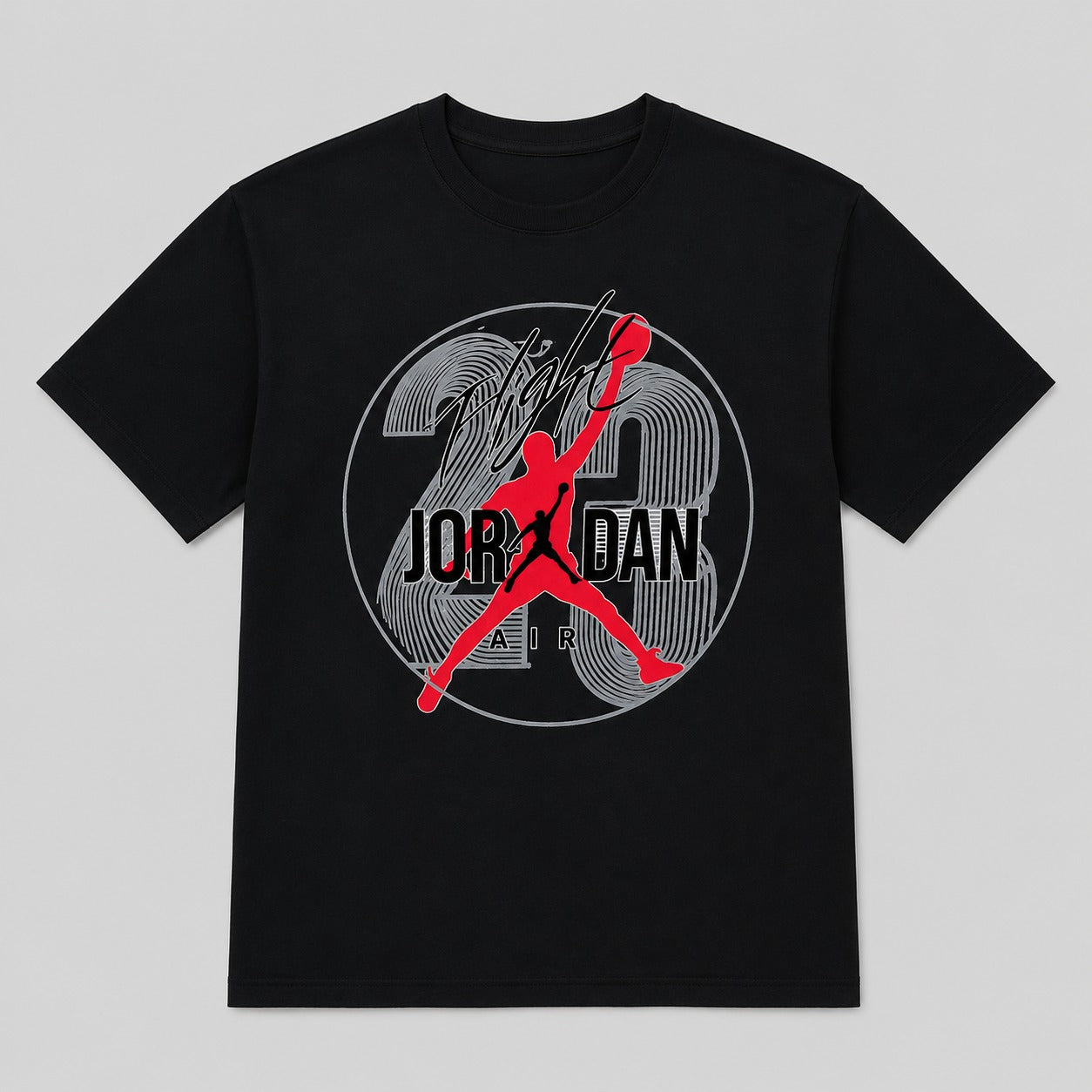 Flight 23 Inspired Basketball Graphic Black T-Shirt