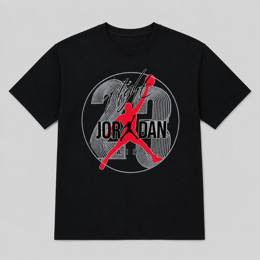 Flight 23 Inspired Basketball Graphic Black T-Shirt