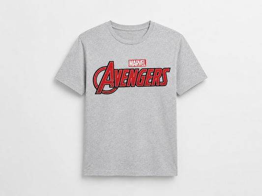 Marvel Avengers Logo Printed Grey T-Shirt