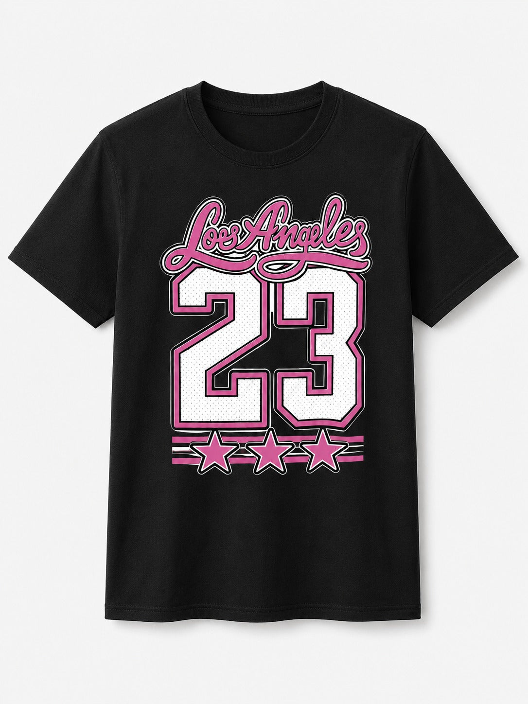 Los Angeles 23 Pink Graphic Black T-Shirt