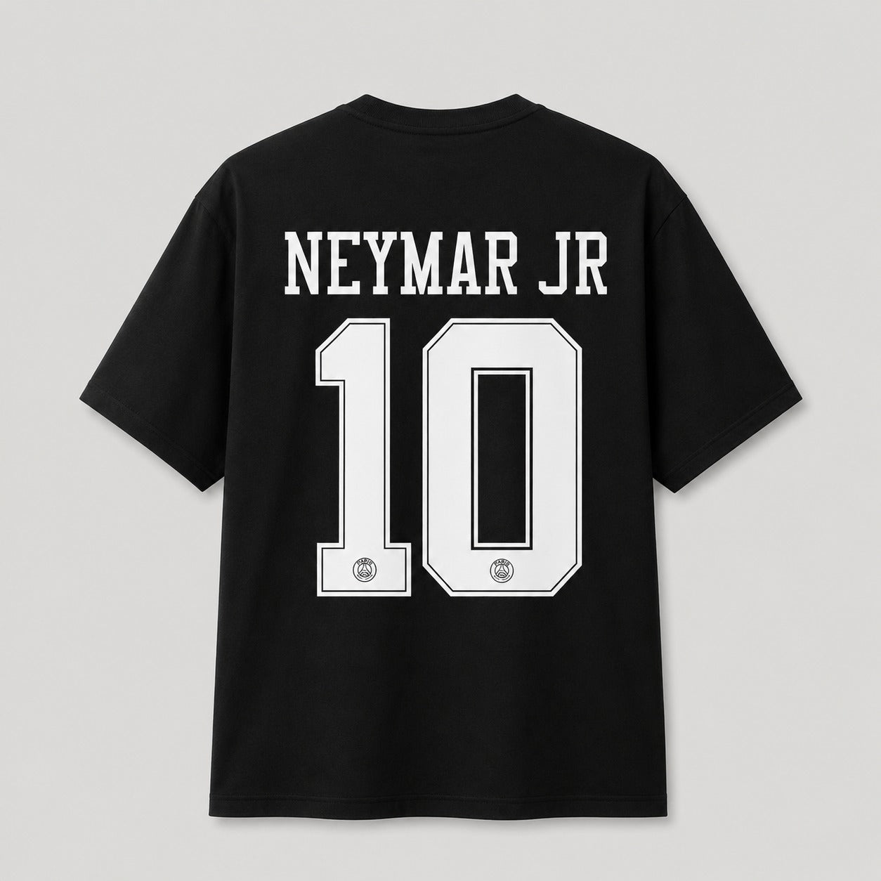 Neymar Jr 10 Football Fan Graphic Black T-Shirt