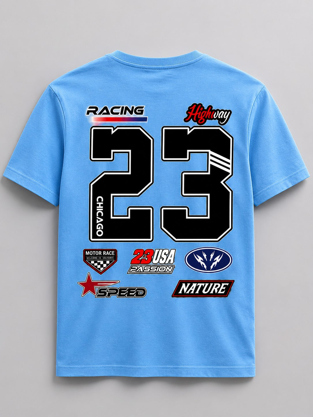 Racing 23 Graphic Sky Blue T-Shirt