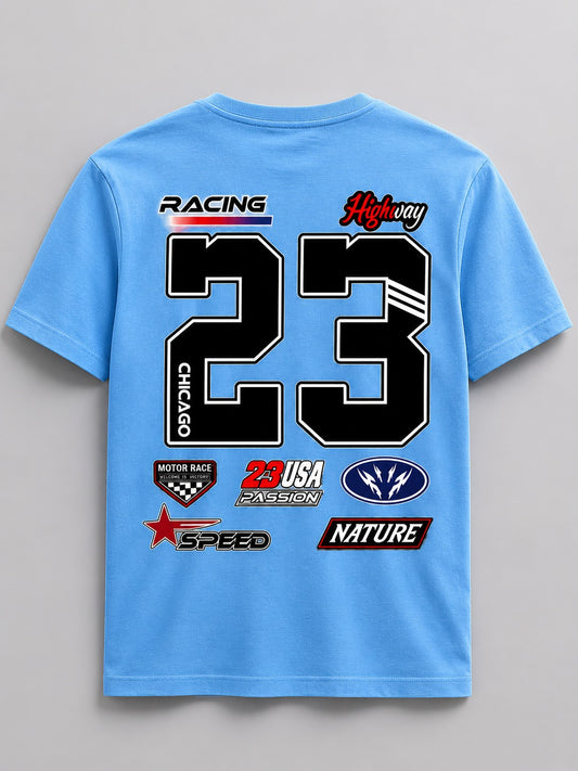 Racing 23 Graphic Sky Blue T-Shirt