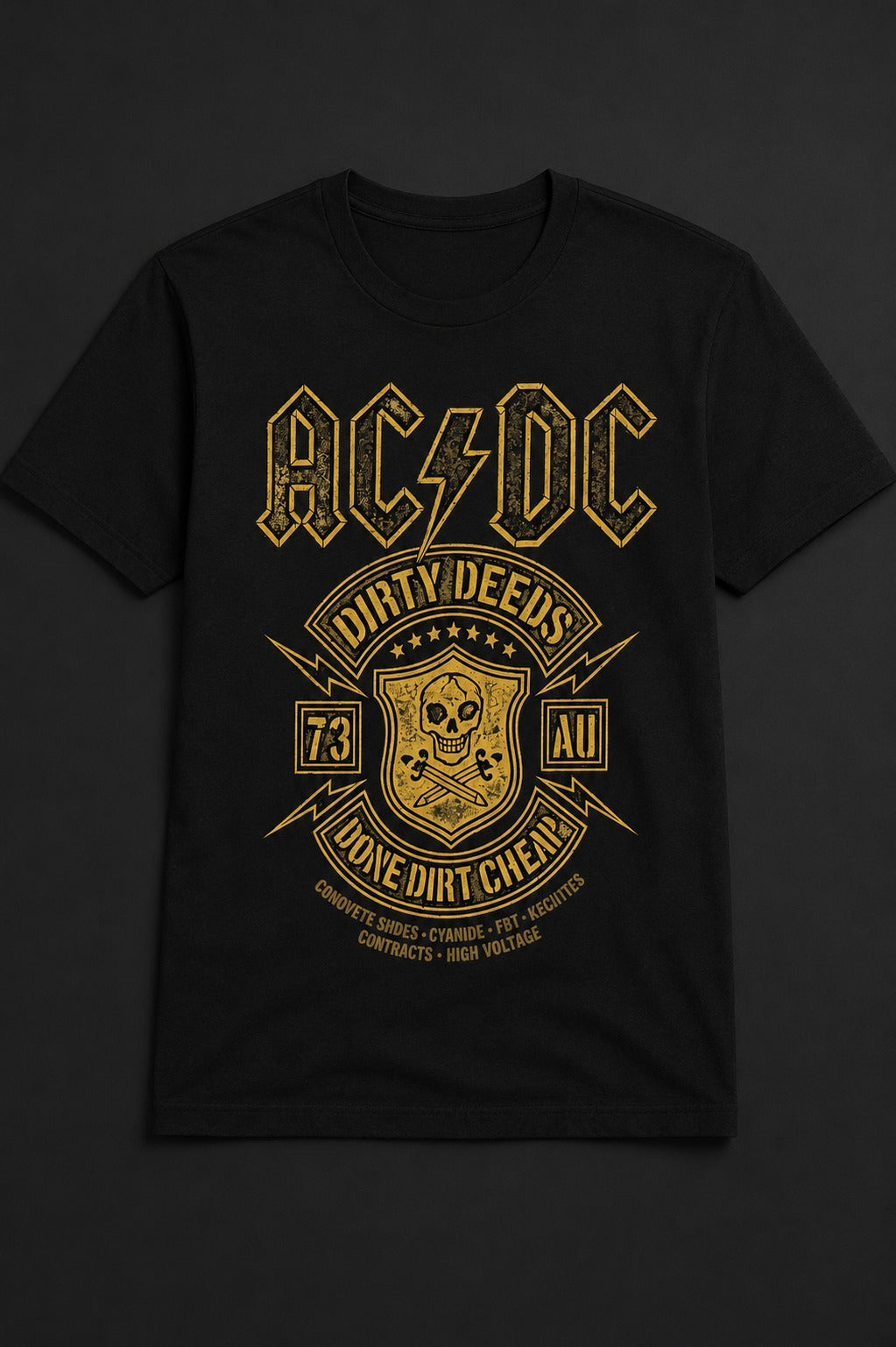 AC/DC Dirty Deeds Graphic Printed Black T-Shirt