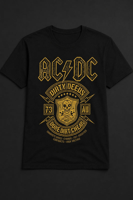 AC/DC Dirty Deeds Graphic Printed Black T-Shirt