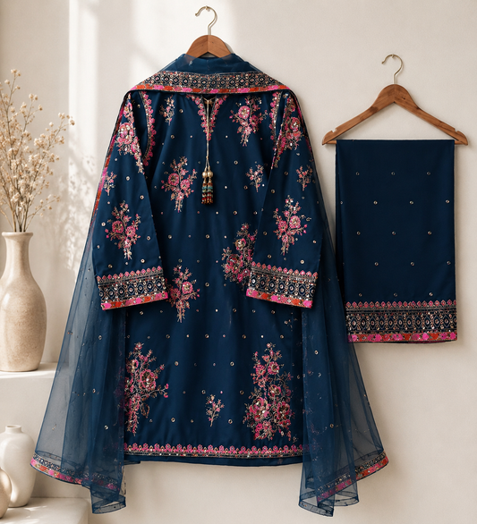 Midnight Blue Embroidered Suit