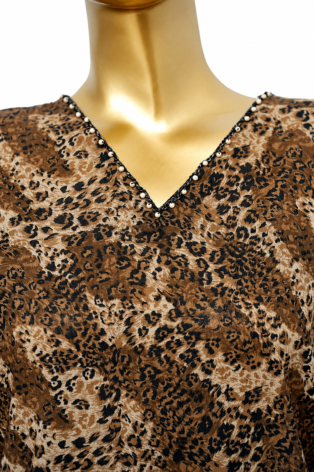 Brown Animal Print 3-Piece Printed Lawn Suit