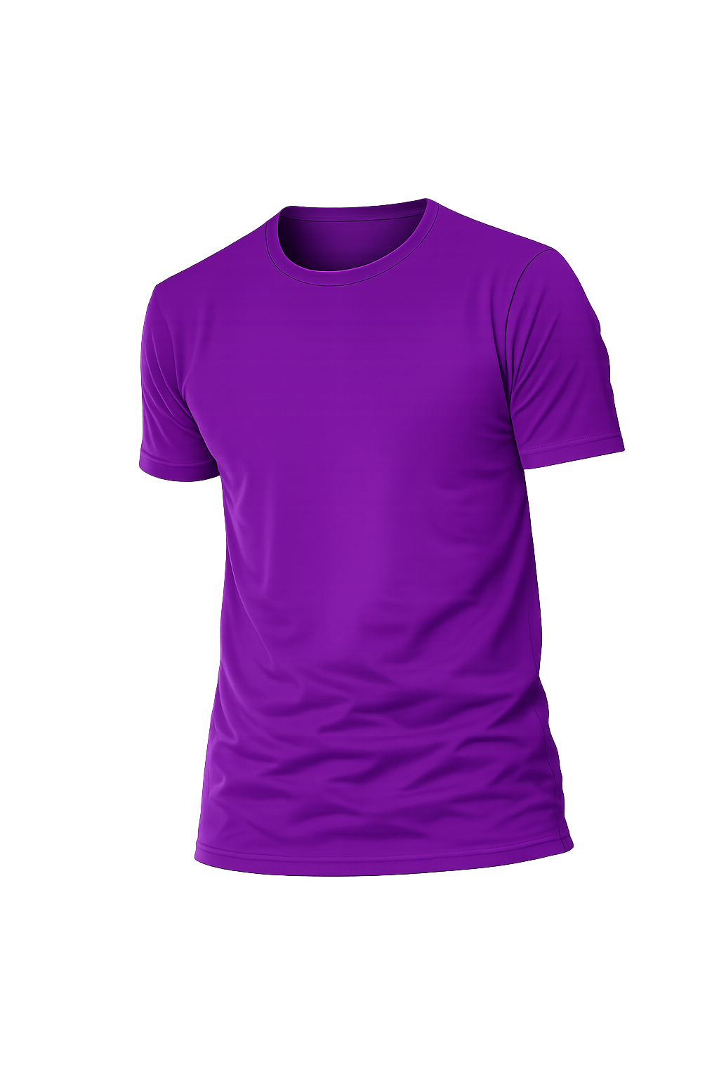 Basic Purple Round Neck Half Sleeve T-Shirt