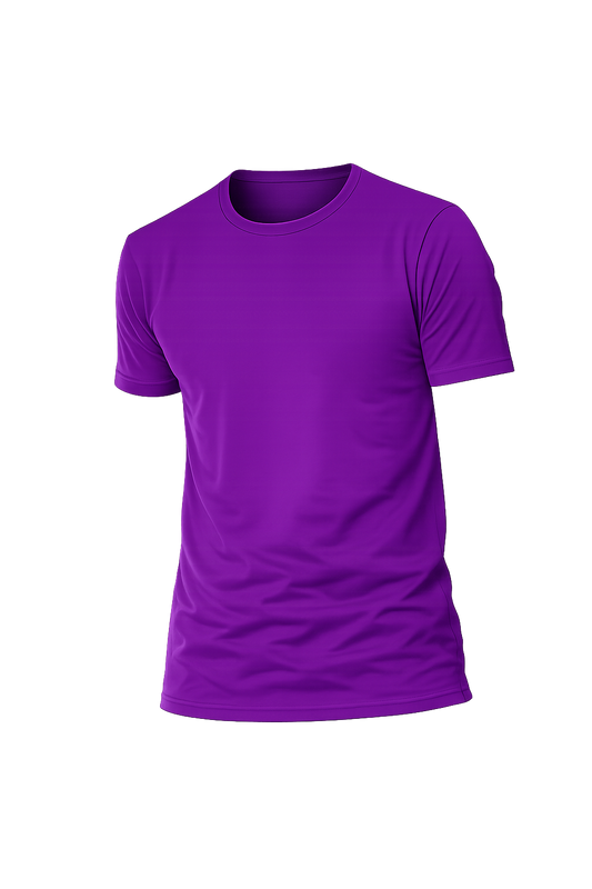 Basic Purple Round Neck Half Sleeve T-Shirt