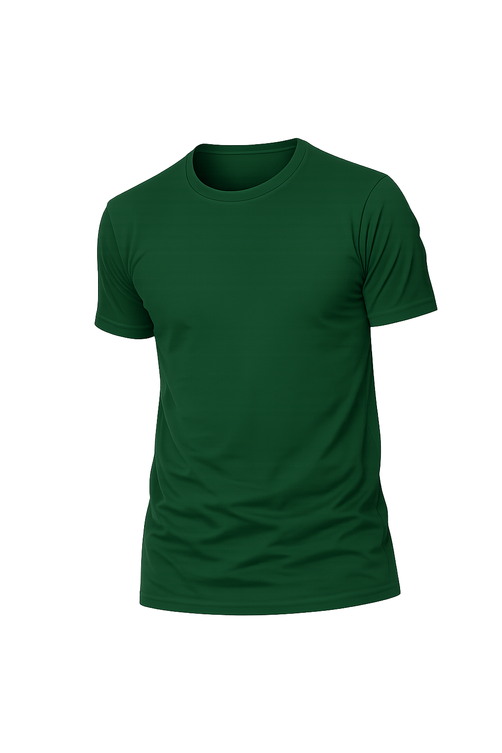 Bottle Green Basic Round Neck Half Sleeve T-Shirt