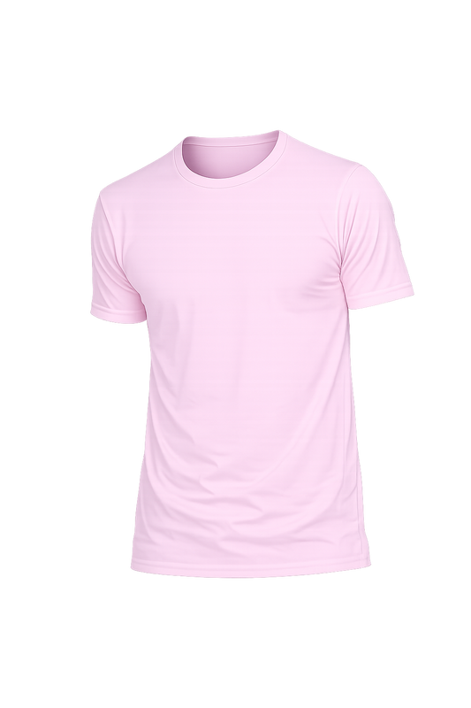 Basic Round Neck Half Sleeve T-Shirt – Pink