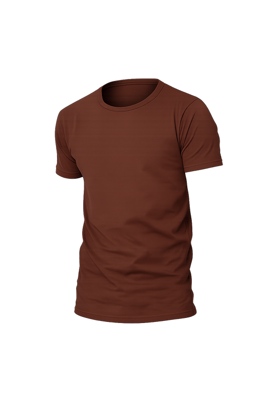 Brown Round Neck Half Sleeve T-Shirt for Men | Premium PC Fabric