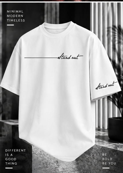 Stand Out Minimalist Oversized T-Shirt – White