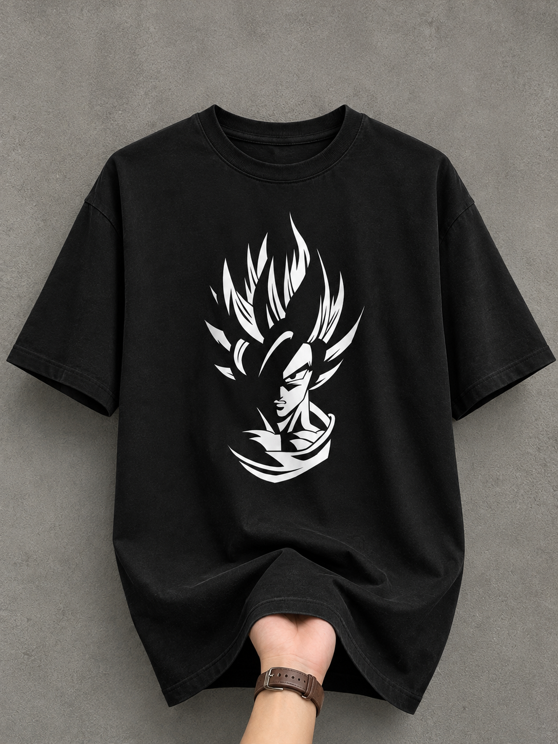 Super Saiyan Anime Graphic Black T-Shirt