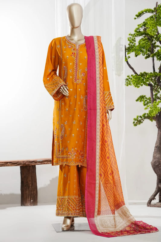 BINSAEED JAQUARD 3PC STITCHED EMBROIDED LAWN ARTICLE