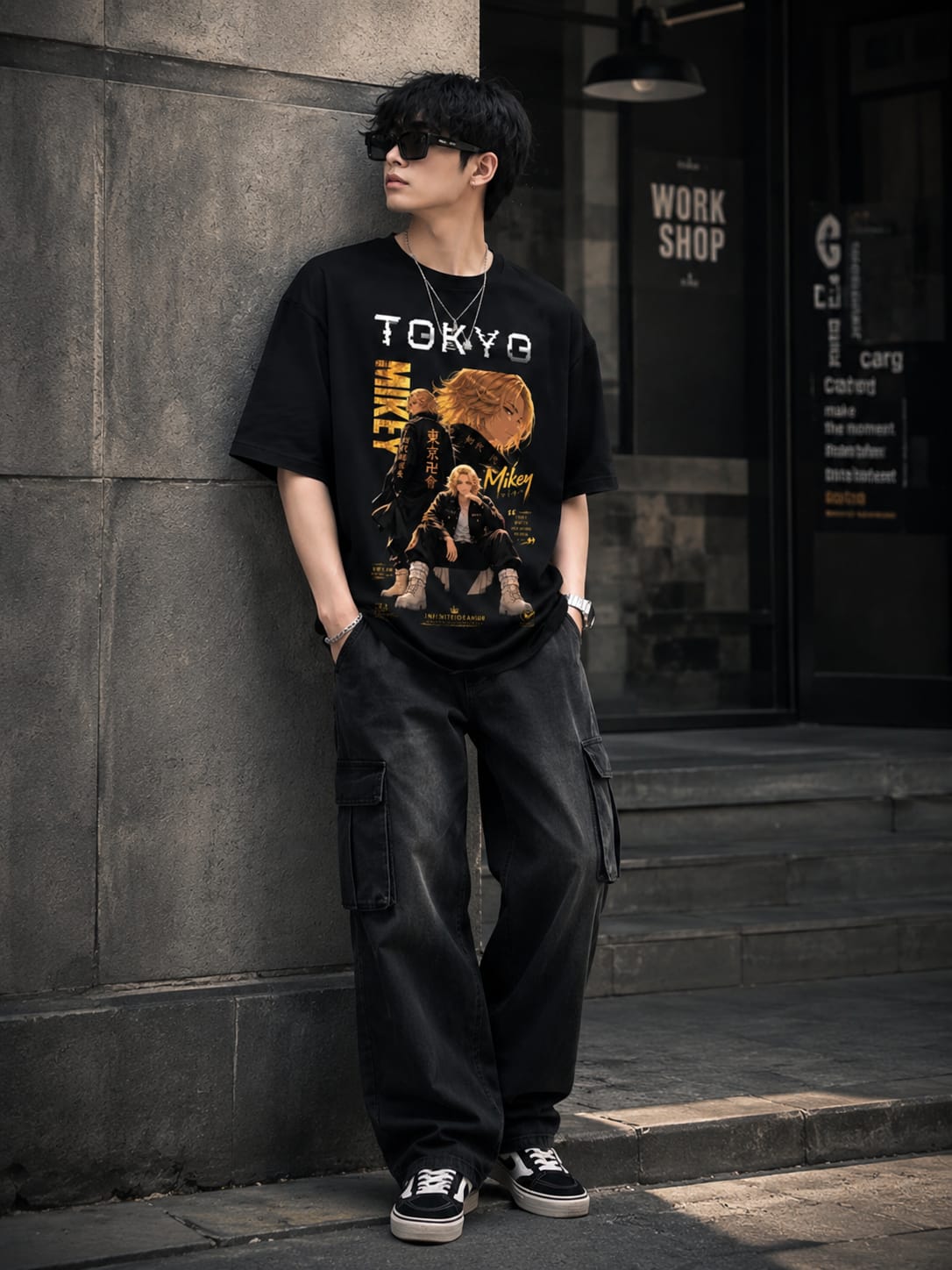 🖤 Tokyo Graphic Oversized Black T-Shirt