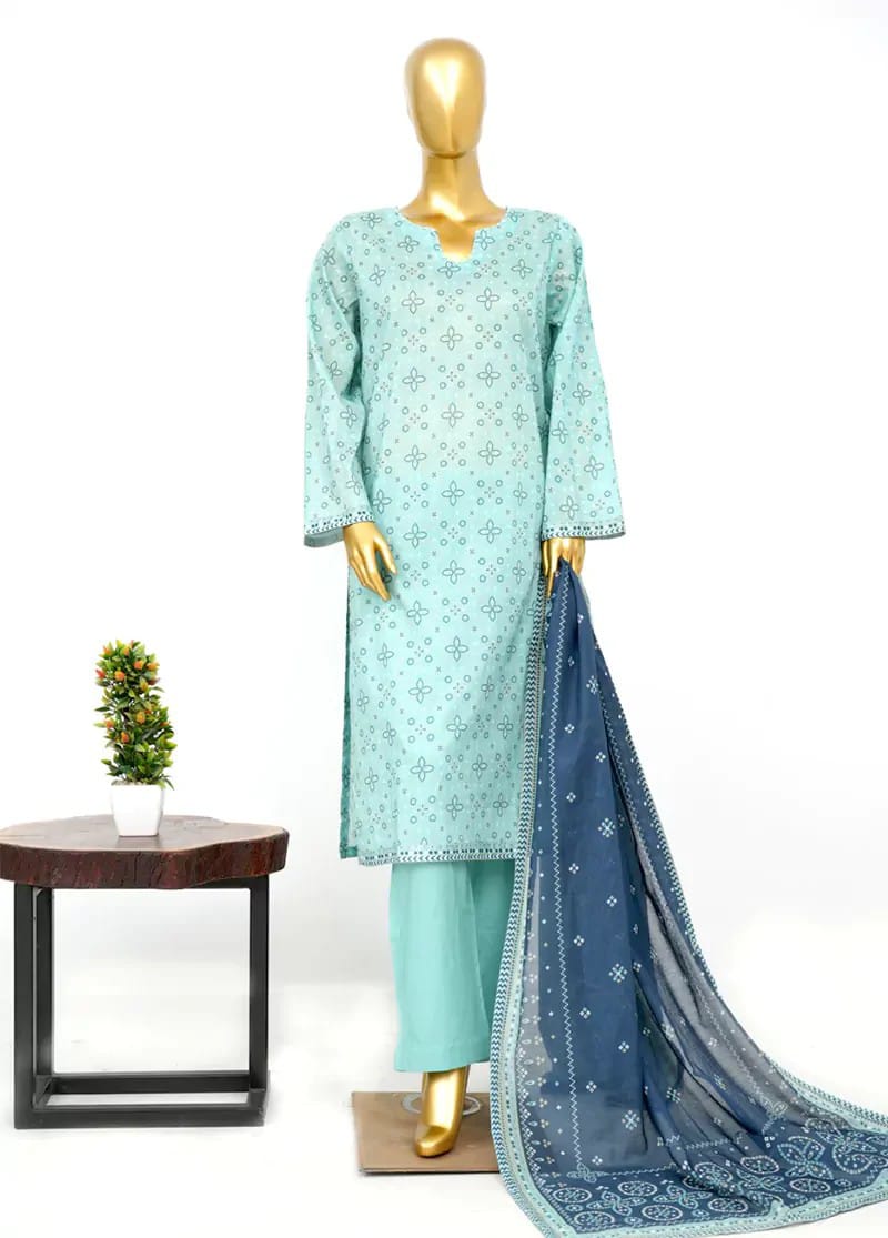 BISAEED  3PC STITCHED PRINTED LAWN ARTICLE