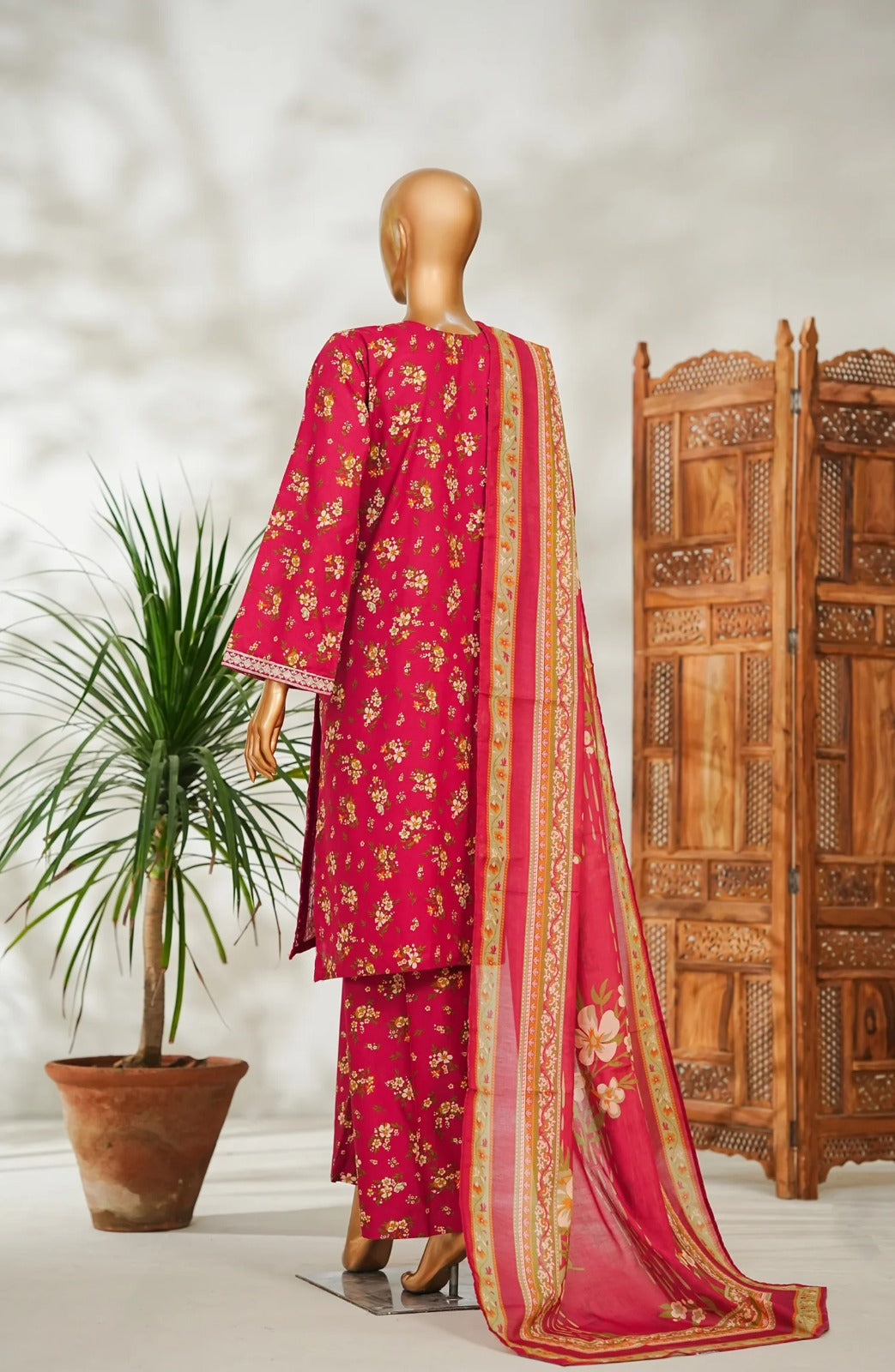 Bin saeed Embroidered Lawn Suit with Printed Dupatta and Trouser