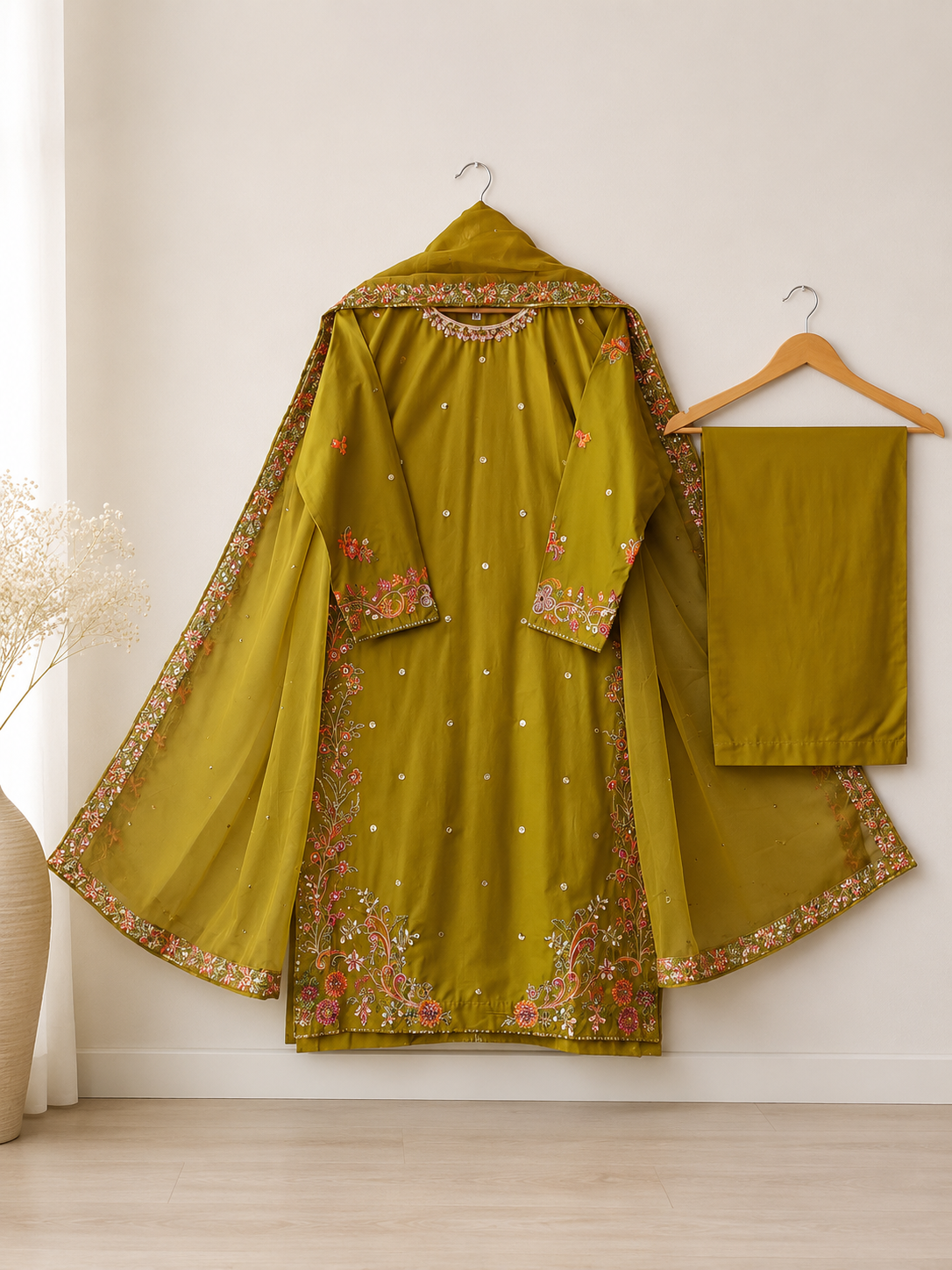 Mustard Gold Embroidered Suit