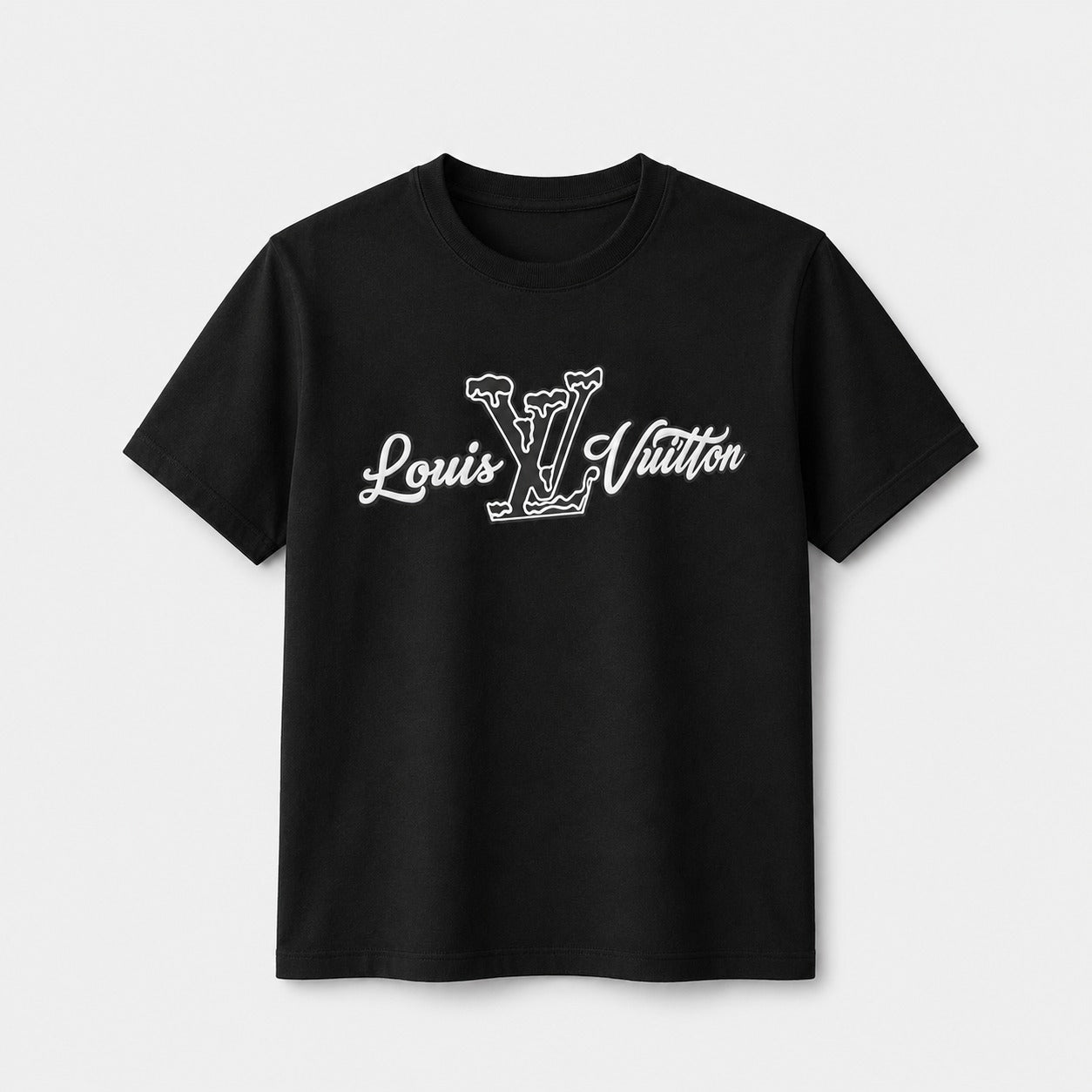 Luxury Inspired LV Graphic Printed Black T-Shirt