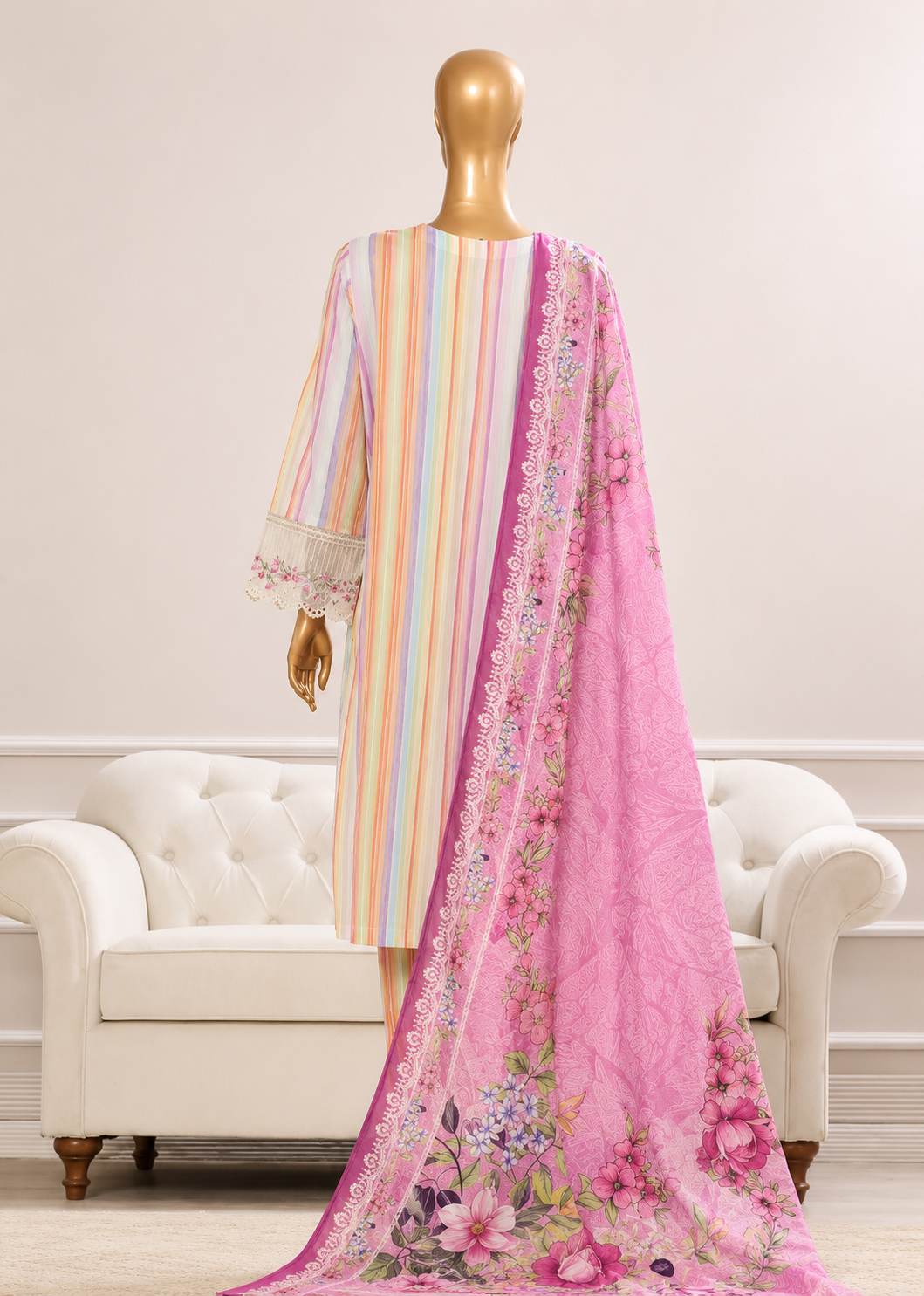 Bin Saeed Elegant multicolor stiched Printed embroidered  3pc collection