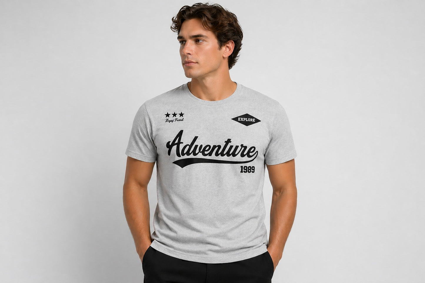 Men’s Premium Graphic T-Shirt – Light Grey