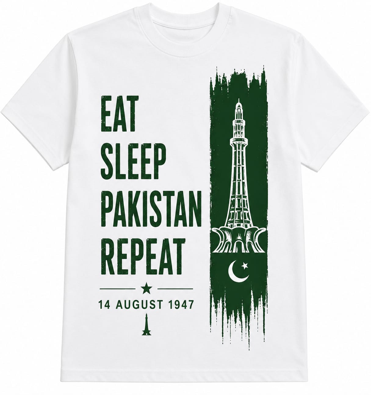 Eat Sleep Pakistan Graphic T-Shirt – Pakistan Independence Day Edition