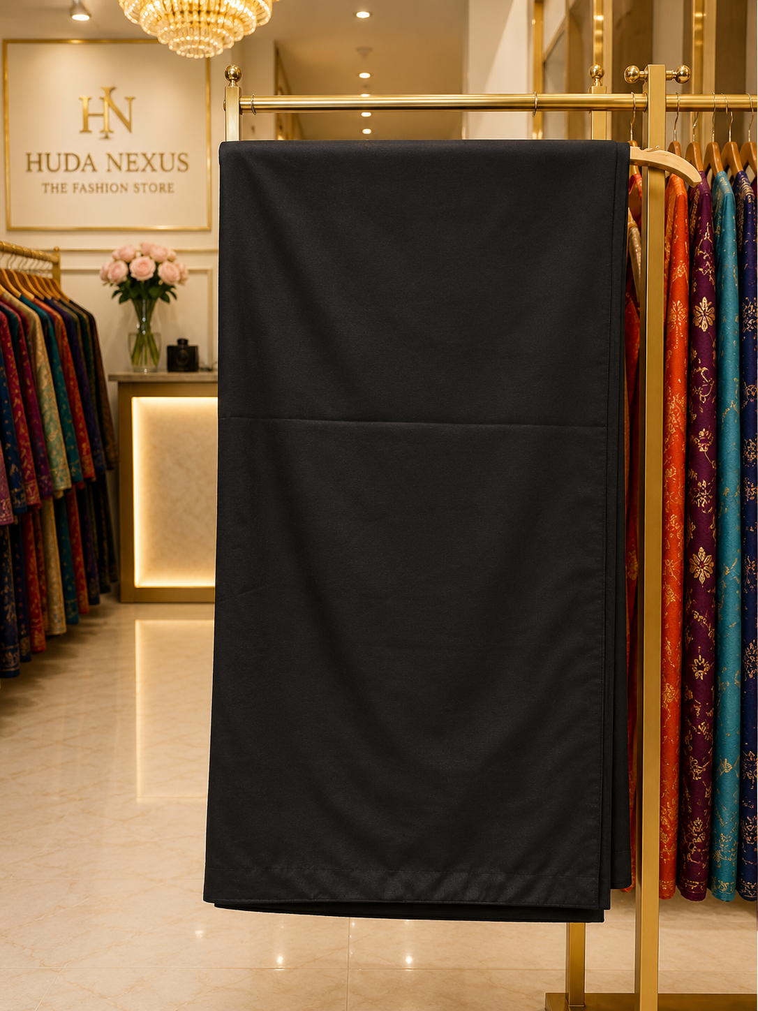 Elegant Black Floral Embroidered 3 Piece Lawn Suit for Women | Premium Pakistani Dress